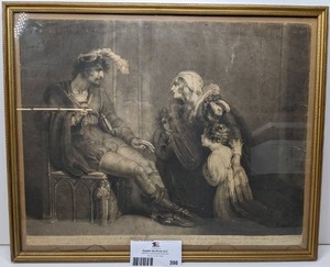 Rare Antique 1801 Original Mezzotint by William Ward