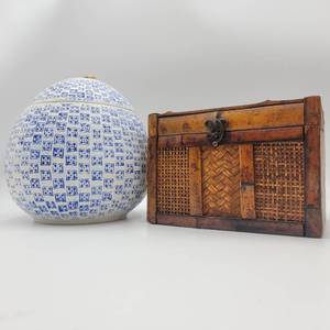 Bamboo and Ceramic Chinese Containers