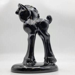 8.25x5 Vintage Black Royal Haeger Art Deco Ceramic Horse Figurine