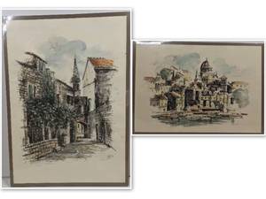 Vintage 1988 Custom Framed Painting Signed and Stamped by Artist
