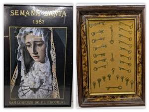 Semana Santa 1987 San Lorenzo De El Escorial Print & Vintage Wall of Keys Art