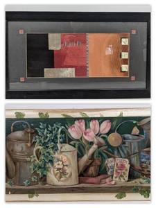 Beautiful Vintage Gardening Print and Framed Abstract Print