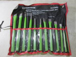 lot 37 image: (EC1) 12pc Industrial Punch and Chi...