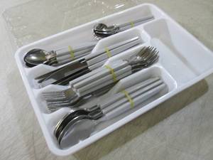 lot 62 image: (BS) Silverware Set with Tray...
