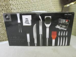 lot 184 image: (EW5) 18pc Stainless Steel Barbecue...