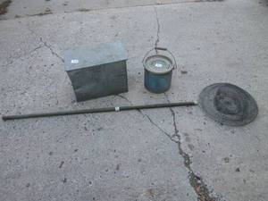 lot 206 image: (RMWS) Antique Minnow Bucket and Ol...