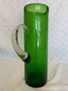 Handblown Glass Tall Vase or Pitcher