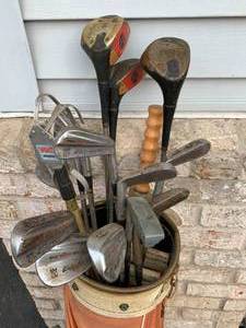 Retro Golf Bag and Clubs