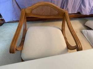 Cane back upholstered chair