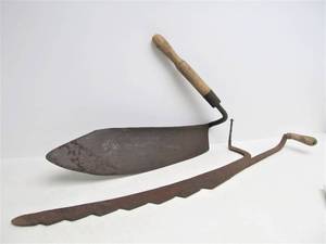 lot 40 image: 2 Large Antique Primitive Bladed Farm Tools
