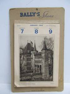lot 64 image: Vintage 1940s BALLYS SHOES 365-Day Advertising Calendar - Switzerland
