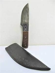 lot 93 image: Nice Custom Inlaid Wood Handle Fixed Blade Knife