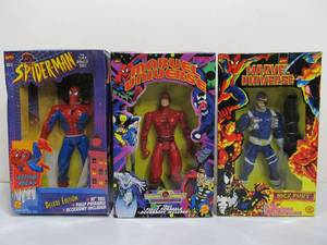 lot 30 image: 3 Large Sized Marvel Comics Action Figures - Spider-Man Daredevil & Nick Fury