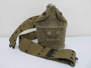 lot 111 image: Complete Orig WW2 Canteen wCanvas Case & Belt