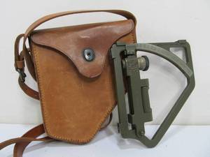 lot 114 image: Original WW2 Honeywell Gunners Elevation Quadrant wLeather Case