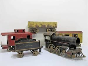 lot 140 image: Large Antique 1920s Tinplate SCHEIBLE Hill Climber Train Set