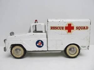 lot 187 image: Vintage TONKA Pressed Steel Rescue Squad Truck