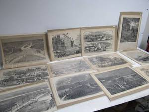 lot 191 image: Group of Large Size Orig 1860s Civil War Harpers Weekly Etched Prints
