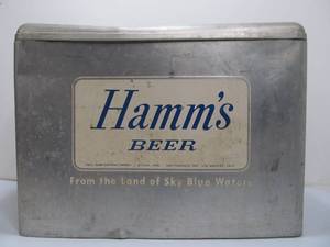 lot 208 image: Vintage 1950s HAMMS Aluminum Beer Cooler