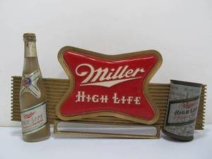 lot 220 image: Vintage MILLER High Life Mid Century Beer Sign Display