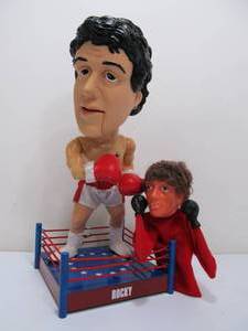 lot 240 image: Vintage ROCKY Balboa Hand Puppet & Large Working Electronic Rocky Toy