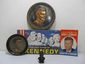 lot 243 image: Group of Vintage JFK Memorabilia Board Game etc