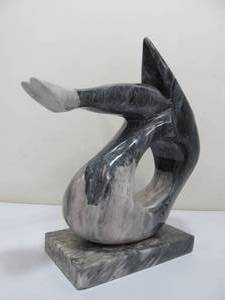 lot 250 image: Large Carved Heavy MarbleStone Nude Sculpture