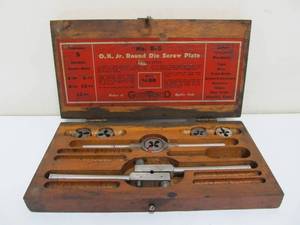 lot 254 image: Antique Tap & Die Set wWood Case