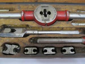 lot 255 image: Old Vintage Tap & Die Set wWood Case