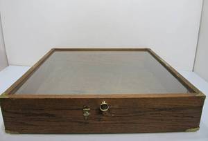 lot 268 image: Wooden Glass Top Counter Display Cabinet