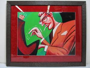 lot 274 image: Large Original Pop Art Jazz Piano Player Signed
