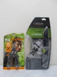 lot 288 image: Les Stroud Camillus Survival Knife & Bear Grylls Multi-Tool
