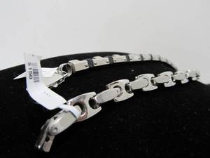 lot 293 image: 2 Brand New Mens Stainless Steel Bracelets