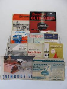lot 308 image: Nice Group of Old Vintage Boating Fishing Advertising Brochures etc
