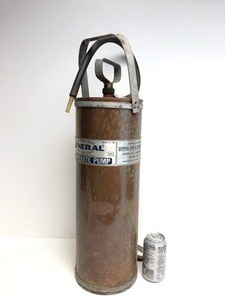 lot 166 image: Vintage Copper Pump Fire Extinguisher