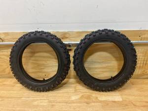 lot 31 image: Set of Knobby Tires for Off Road Mini Dirt Bike (front or rear)