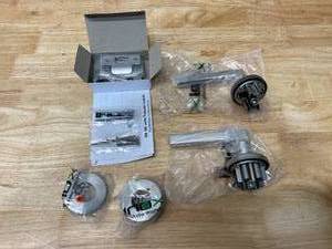 lot 48 image: INOX Sunrise Series Round Stainless Steel Satin Passage HallCloset Door Lever with 2-38 in. Backset