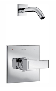 lot 68 image: DELTA Ara 1-Handle Wall Mount Shower Faucet Trim Kit in Chrome (Valve and Showerhead Not Included)