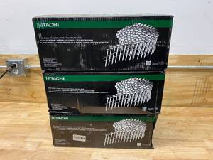 lot 78 image: METABO HPT (was Hitachi Power Tools) Lot of Cases of- 1-12-in 15-Degree Pneumatic Roofing Nails (7200-Count Per Case)