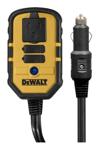 lot 91 image: DEWALT 140-Watt Portable Car Power Inverter with Dual USB Ports