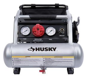 lot 6 image: HUSKY 1 Gal. Portable Electric-Powered Silent Air Compressor
