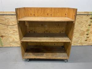 lot 102 image: Homemade Wooden Utility Cart on Casters