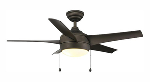 lot 105 image: HOME DECORATORS COLLECTION Windward 44 in. LED Oil Rubbed Bronze Ceiling Fan with Light Kit