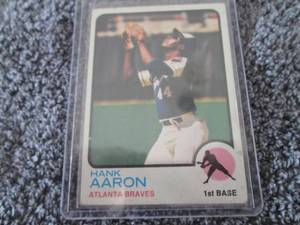 lot 20 image: 1973 Topps Hank Aaron Card...