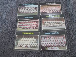 lot 54 image: 6 1971 Topps Team Cards...