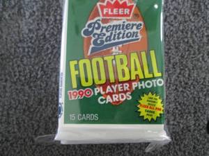 lot 77 image: 9 1990 Fleer Football Packs...