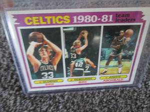 lot 83 image: 1981 Topps Larry Bird Team Leader C...
