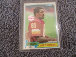 lot 97 image: 1981 Topps Art Monk Rookie Card...