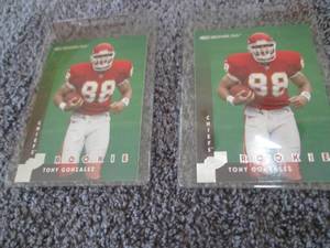lot 114 image: 2 1997 Tony Gonzalez Donruss Rookie...