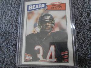 lot 146 image: 1987 Topps Walter Payton Card...